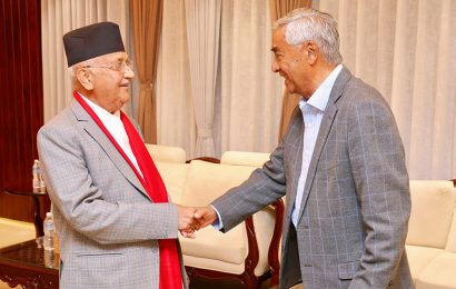 प्रधानमन्त्री ओली र सभापति देउवाबिच भेटवार्ता
